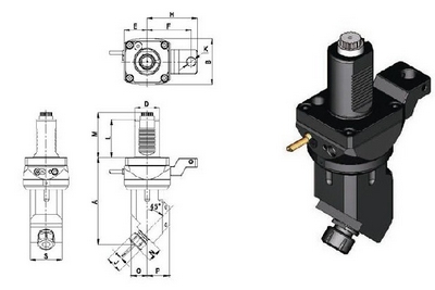 45度筒夹动力刀座